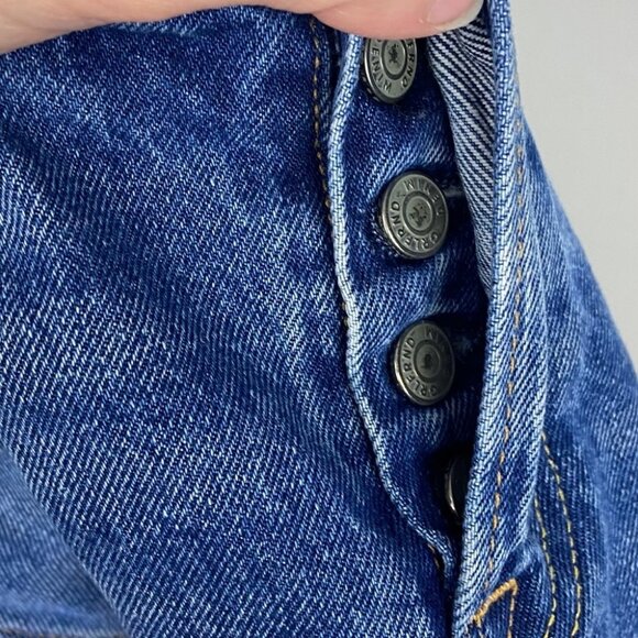 Revolve GRLFRND Denim Eva A-Frame Gusset Mini Skirt Walk The Way Size 24‎ or 0 - Picture 6 of 11